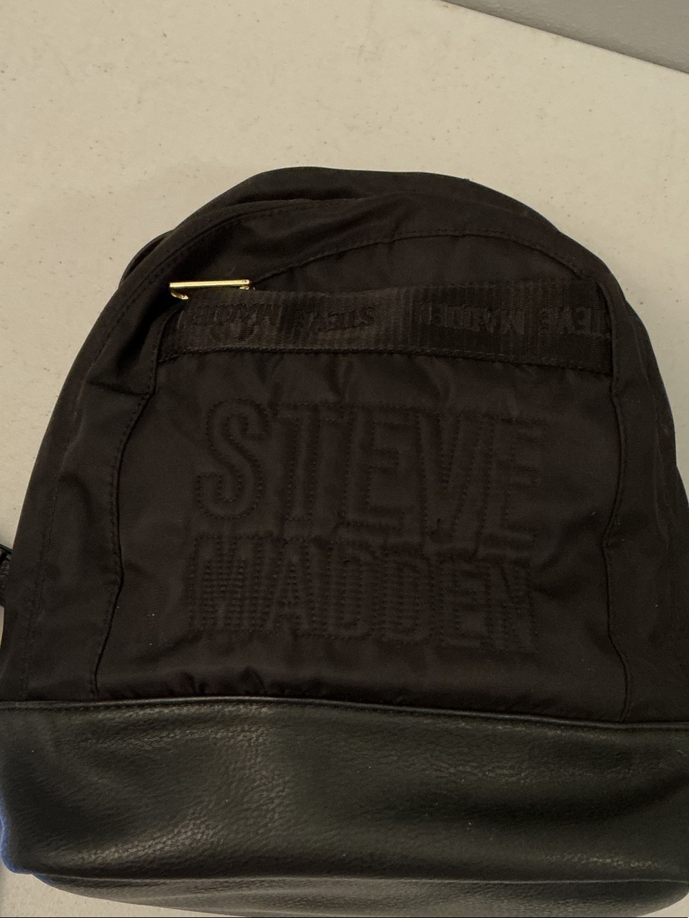 Steve Madden Black Men’s Logo Backpack